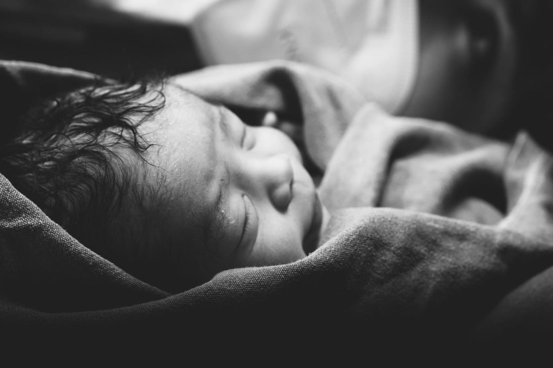 Newborn Baby Just After Birth, Skin-to-Skin with Mother