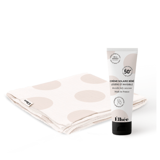 Le Duo d'été pour Bébé | Crème solaire Bébé + Lange - Élhée