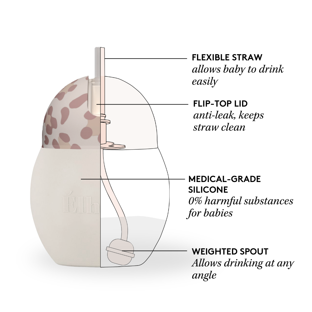Weighted straw cup 8 oz | Garouu Pink Blue 9m+