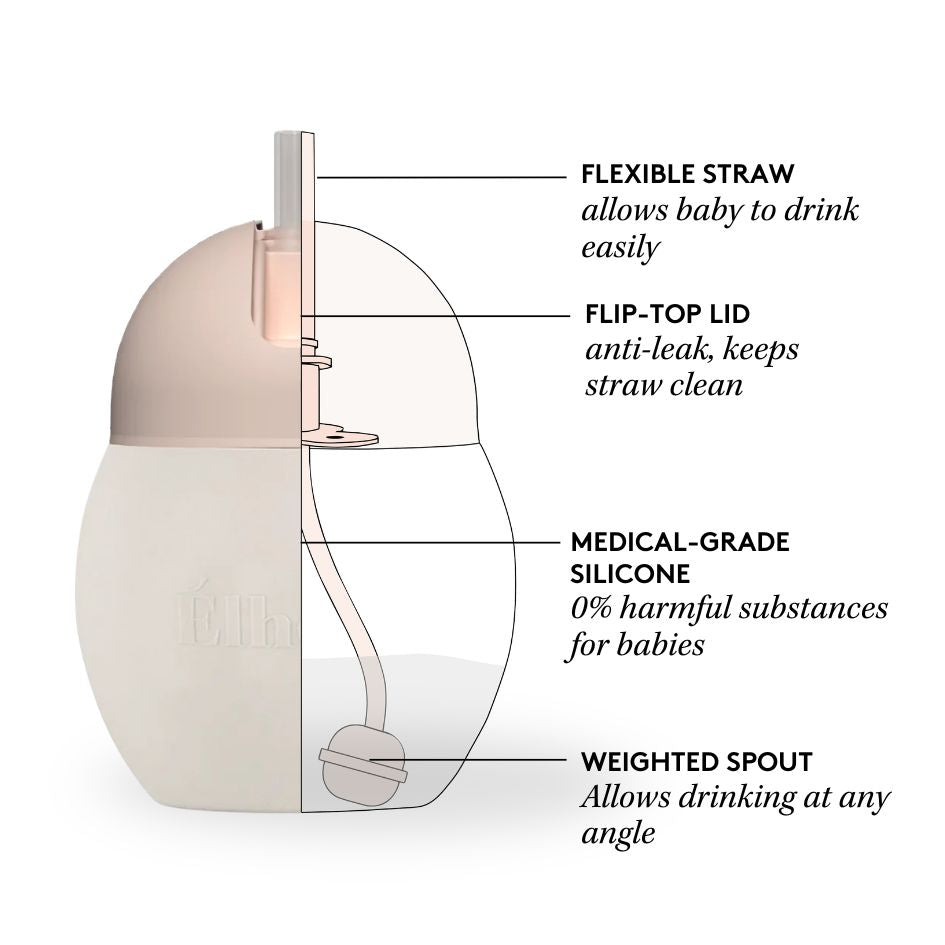 Weighted straw cup 8 oz | Sand/Nude 9m+